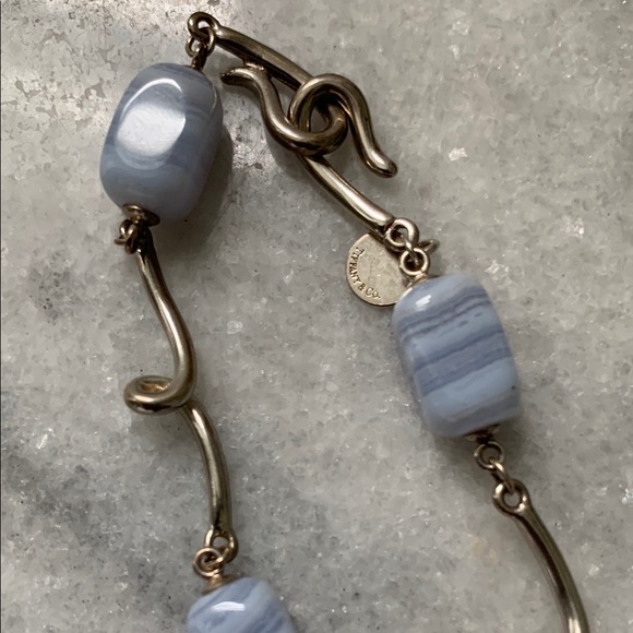 Tiffany & Co. Blue Lace Agate Necklace and Earrings - Picture 3 of 4